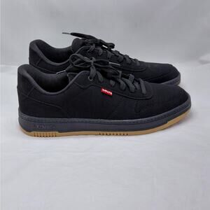Levi's Drive Lo Mens Sneakers Size 11.5 Black Gum Sole Low Top Lace Up Casual